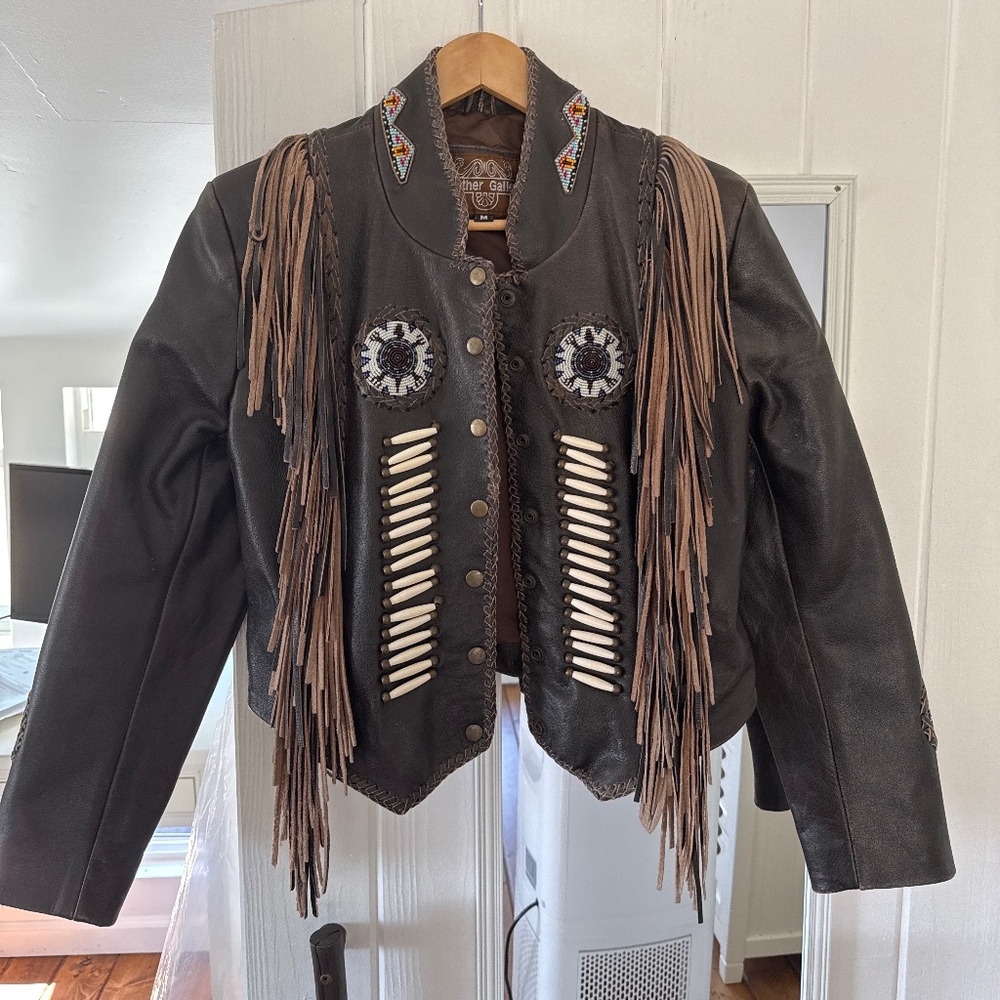 Vintage leather galley deep brown leather jacket